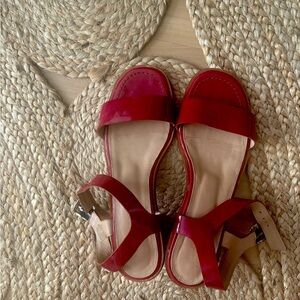 No. 6 Cherry Red Sandals with Pretty Strap